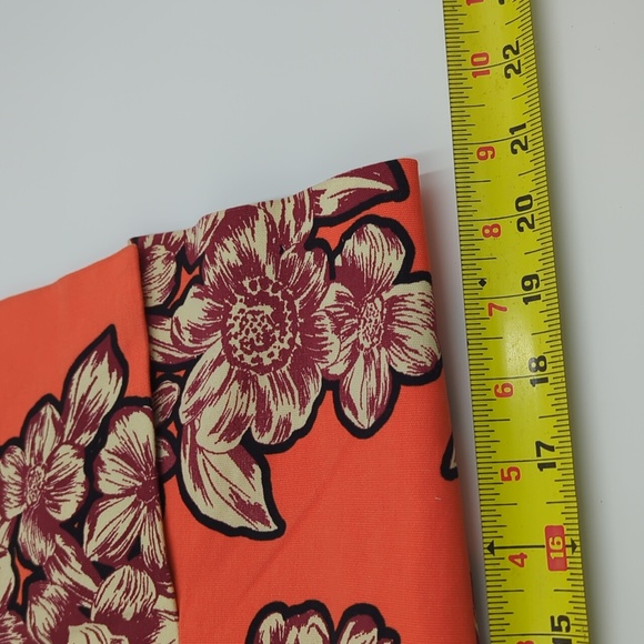 Anthropologie Maeve Salinas Floral Pencil Skirt Orange Cotton 4 Lined Slit Short - Picture 13 of 14